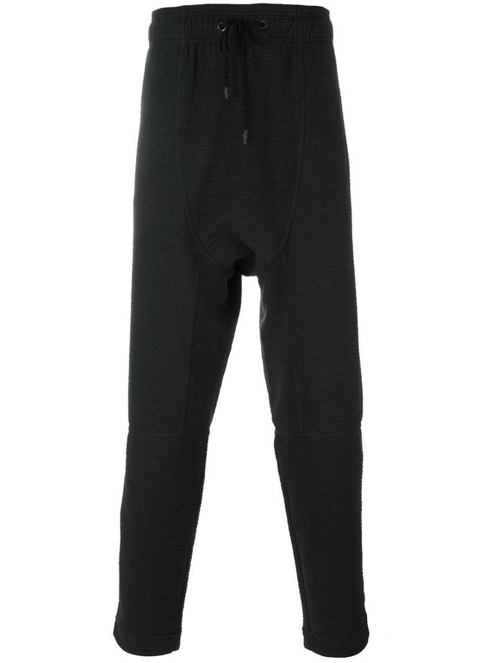 Tom Rebl Elasticated Waistband Drop-crotch Trousers, Men's, Size: 46, Blue, Polyester/spandex/elastane/cotton