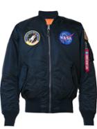 Alpha Industries 'nasa Ma-1' Flight Jacket, Adult Unisex, Size: Xxl, Blue, Nylon/polyester