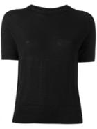 Rick Owens Short Sleeve Knitted Top, Women's, Size: Medium, Black, Virgin Wool