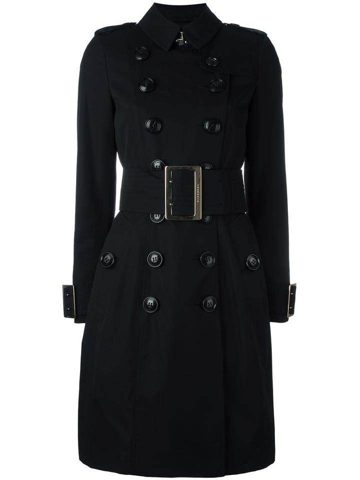 Burberry Belted Trench Coat, Women's, Size: 6, Black, Cotton/viscose