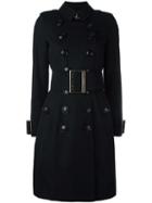 Burberry Belted Trench Coat, Women's, Size: 6, Black, Cotton/viscose