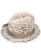 Le Chapeau - Stained Effect Woven Hat - Women - Cotton/paper/acrylic/acetate - One Size, Nude/neutrals, Cotton/paper/acrylic/acetate