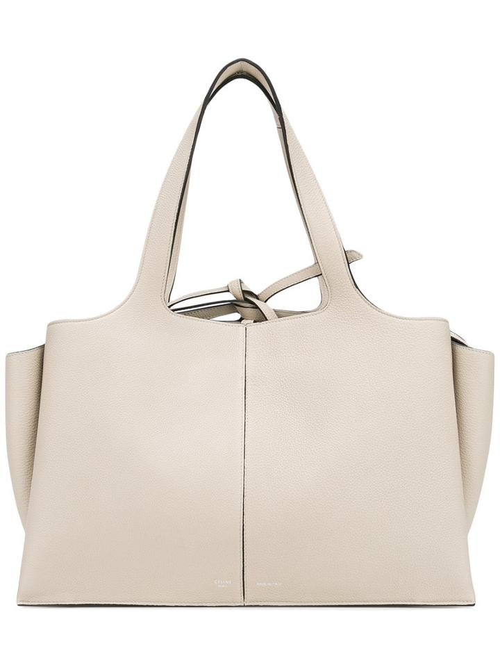 Céline Tri-fold Bag, Women's, Nude/neutrals, Calf Leather