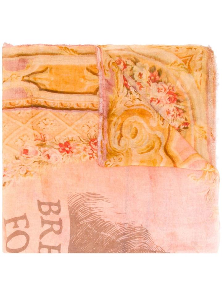 Faliero Sarti Frayed Hem Printed Scarf - Neutrals
