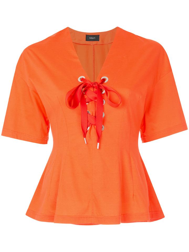 G.v.g.v. Lace-up T-shirt - Yellow & Orange