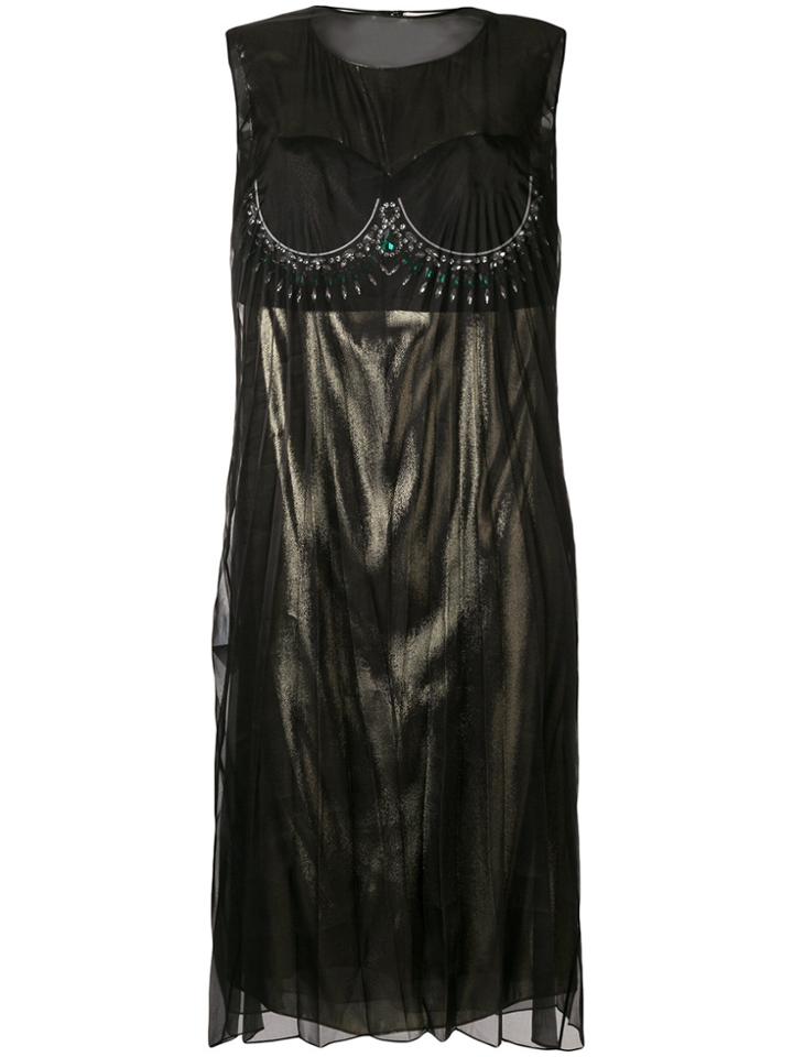 Maison Margiela Metallic Shift Dress - Black