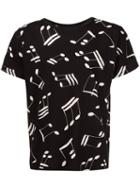 Saint Laurent Musical Note Printed T-shirt, Adult Unisex, Size: Xxl, Black, Cotton
