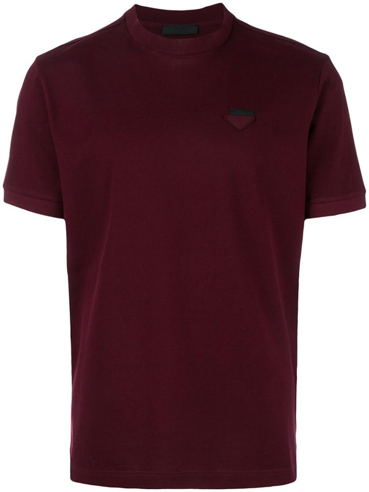 Prada Triangular Logo Patch T-shirt - Pink & Purple