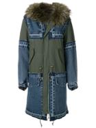Furs66 Hooded Patchwork Parka - 060