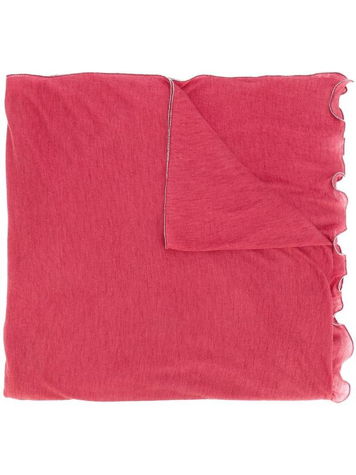 Faliero Sarti Beaded Trim Scarf, Women's, Pink/purple, Cashmere/silk