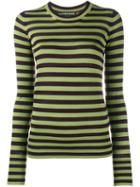 Rochas Striped Knitted Top, Women's, Size: 44, Green, Wool