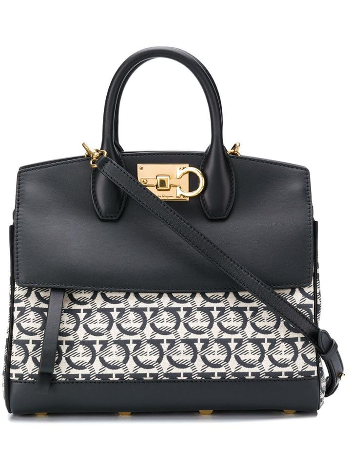 Salvatore Ferragamo Gancio Print Tote - Neutrals