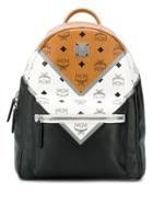 Mcm Logo Printed Backpack - Black