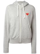 Comme Des Garçons Play Embroidered Logo Hoodie - Grey