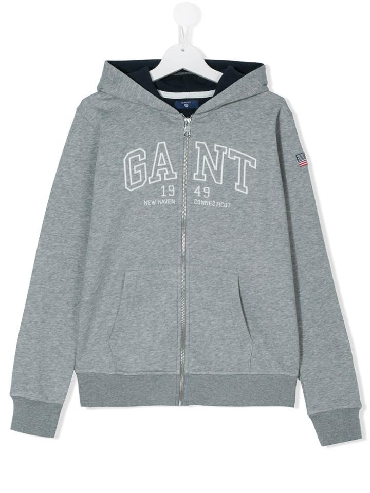 Gant Kids Branded Hoodie - Grey