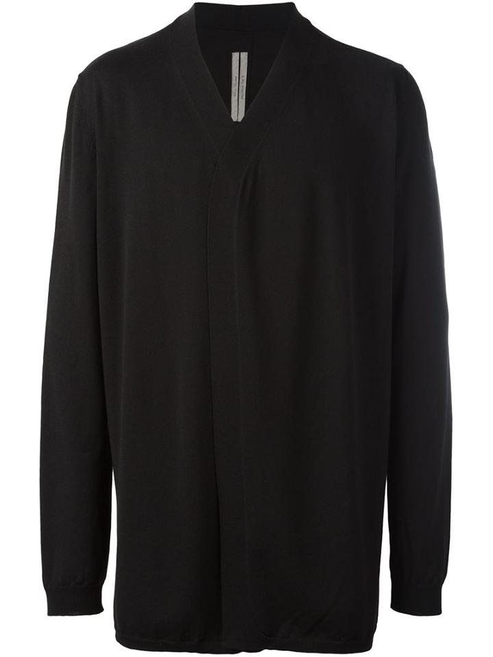 Rick Owens V-neck Cardigan, Men's, Size: Small, Black, Virgin Wool