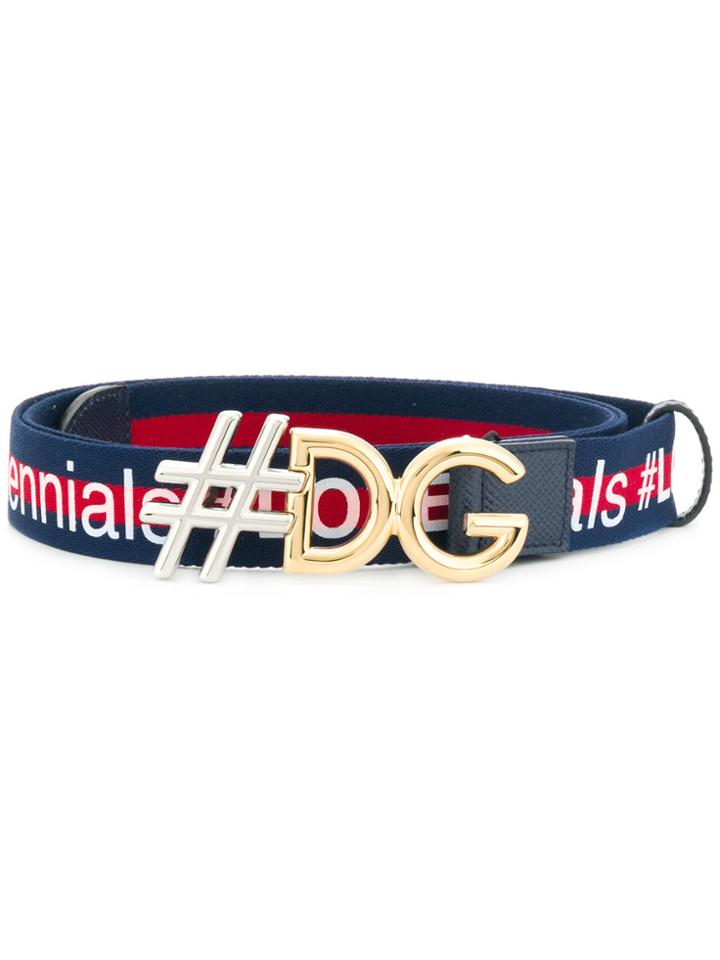 Dolce & Gabbana #dgmillennials Logo Belt - Blue