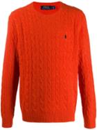Polo Ralph Lauren Embroidered Logo Knitted Sweater - Orange