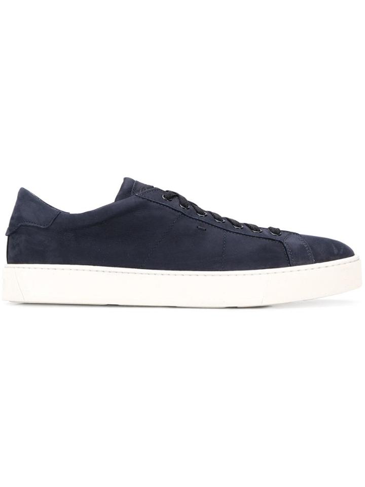 Santoni Flat Lace-up Sneakers - Blue