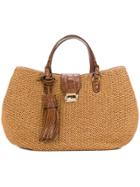 Ermanno Scervino Large Woven Tote - Brown
