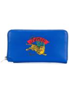 Kenzo Tiger All-around Zipped Wallet - Blue