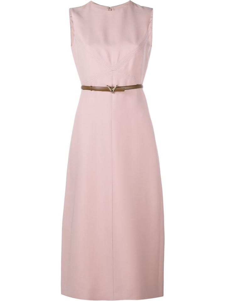 Valentino Crepe Couture Dress, Women's, Size: 40, Pink/purple, Silk/leather/wool