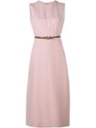 Valentino Crepe Couture Dress, Women's, Size: 40, Pink/purple, Silk/leather/wool