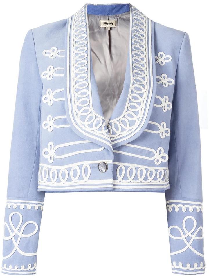 Temperley London 'voyage' Jacket, Women's, Size: 10, Blue, Cotton/spandex/elastane/polyester/viscose
