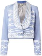 Temperley London 'voyage' Jacket, Women's, Size: 10, Blue, Cotton/spandex/elastane/polyester/viscose