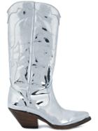 Buttero Elise Mirrored Western Boots - Metallic