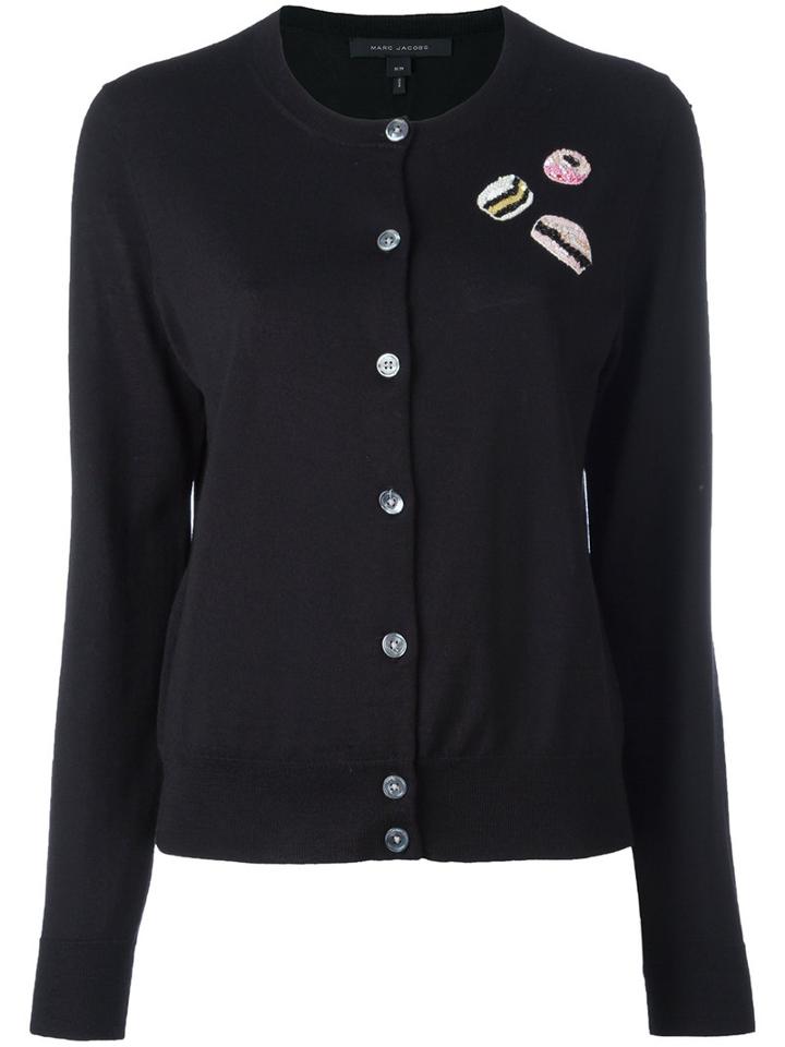 Marc Jacobs - Sequin Patch Cardigan - Women - Wool - M, Black, Wool