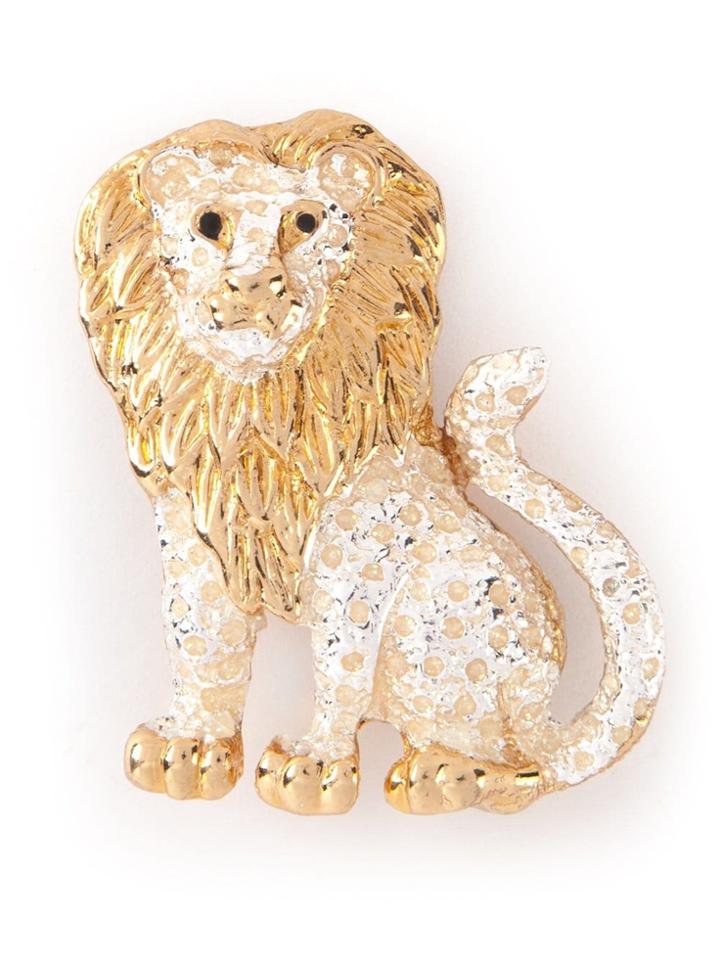 Katheleys Vintage Unique Lion Brooch - Metallic