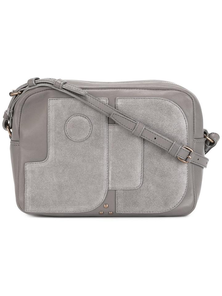 Jérôme Dreyfuss Dominique Shoulder Bag, Women's, Grey, Leather/suede