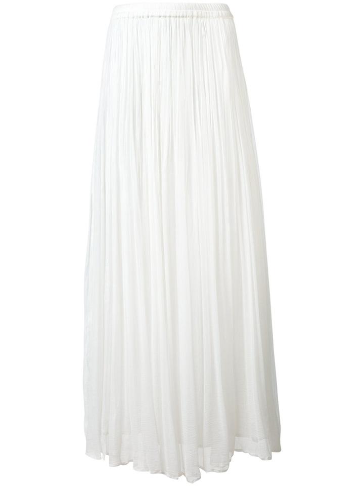 Pleated Maxi Skirt - Women - Viscose - 38, White, Viscose, Mes Demoiselles