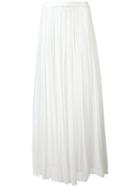 Pleated Maxi Skirt - Women - Viscose - 38, White, Viscose, Mes Demoiselles