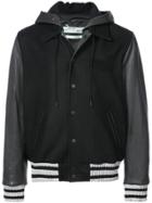 Off-white Hooded Varsity Jacket - Black