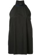 Monographie Pleated Sleeveless Blouse - Black