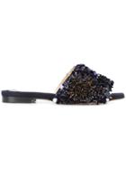 Monique Lhuillier Sequinned Slides - Blue