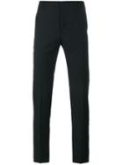 Lanvin Striped Slim Fit Trousers, Men's, Size: 48, Black, Viscose/wool