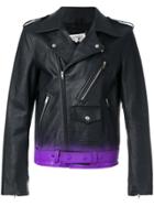 Maison Margiela Gradient-effect Biker Jacket - Black