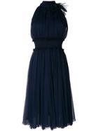 Blumarine Embellished Halterneck Evening Dress - Blue