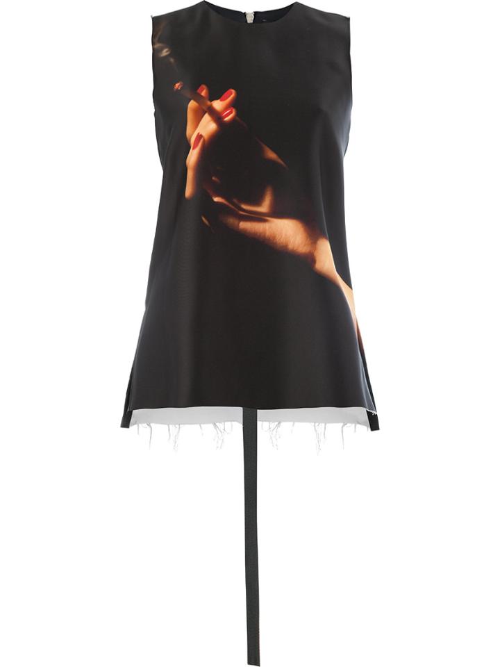Yang Li Smoking Hand Print Top - Black