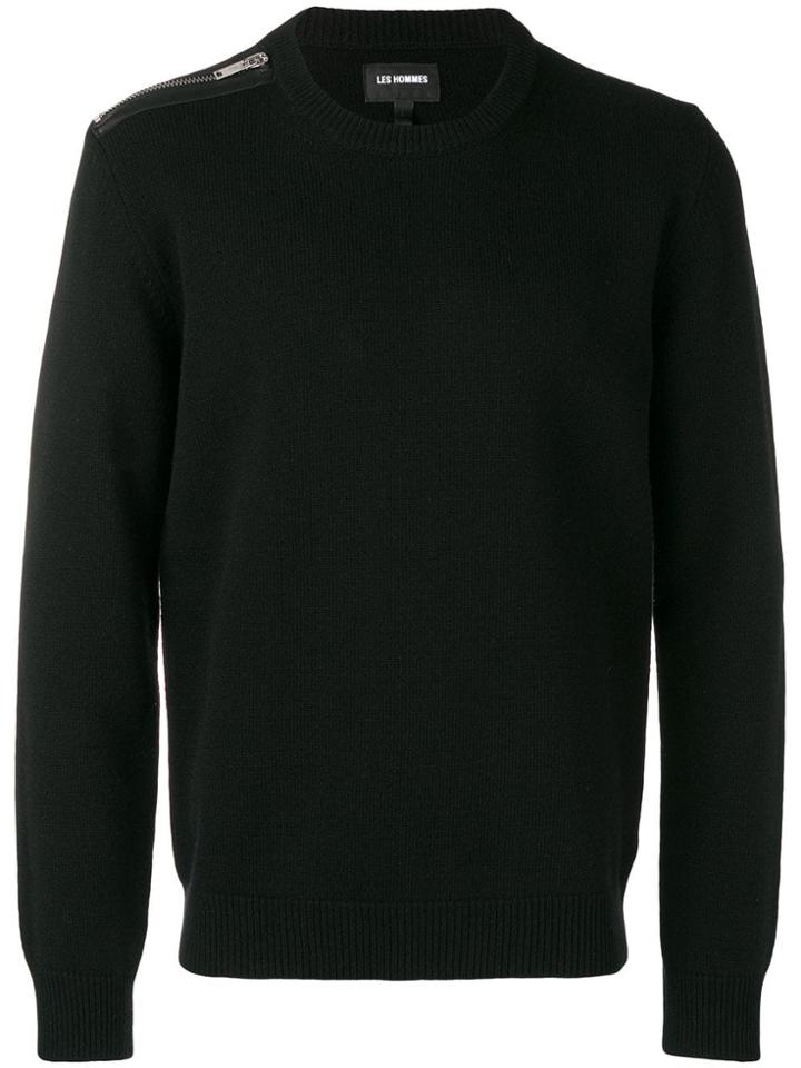 Les Hommes Zip Detail Jumper - Black