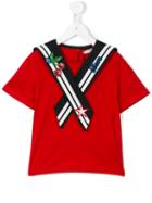 Dolce & Gabbana Kids - Embroidered Sailor Top - Kids - Cotton/lurex/nylon/viscose - 10 Yrs, Red