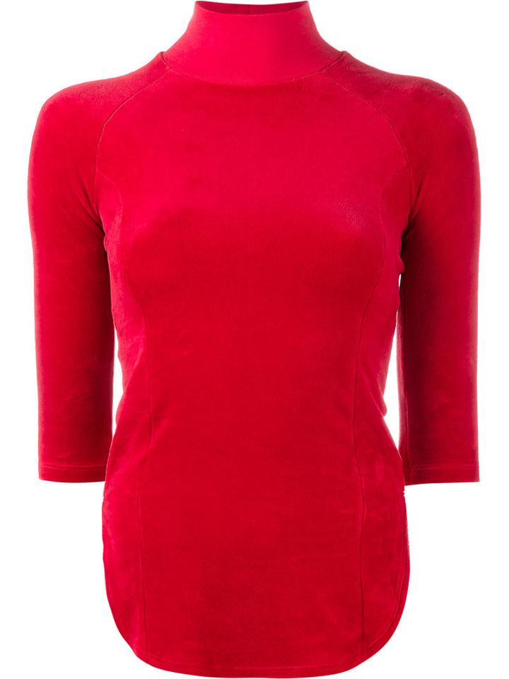 Vetements Velvet Track Top, Women's, Size: Small, Red, Cotton/polyester