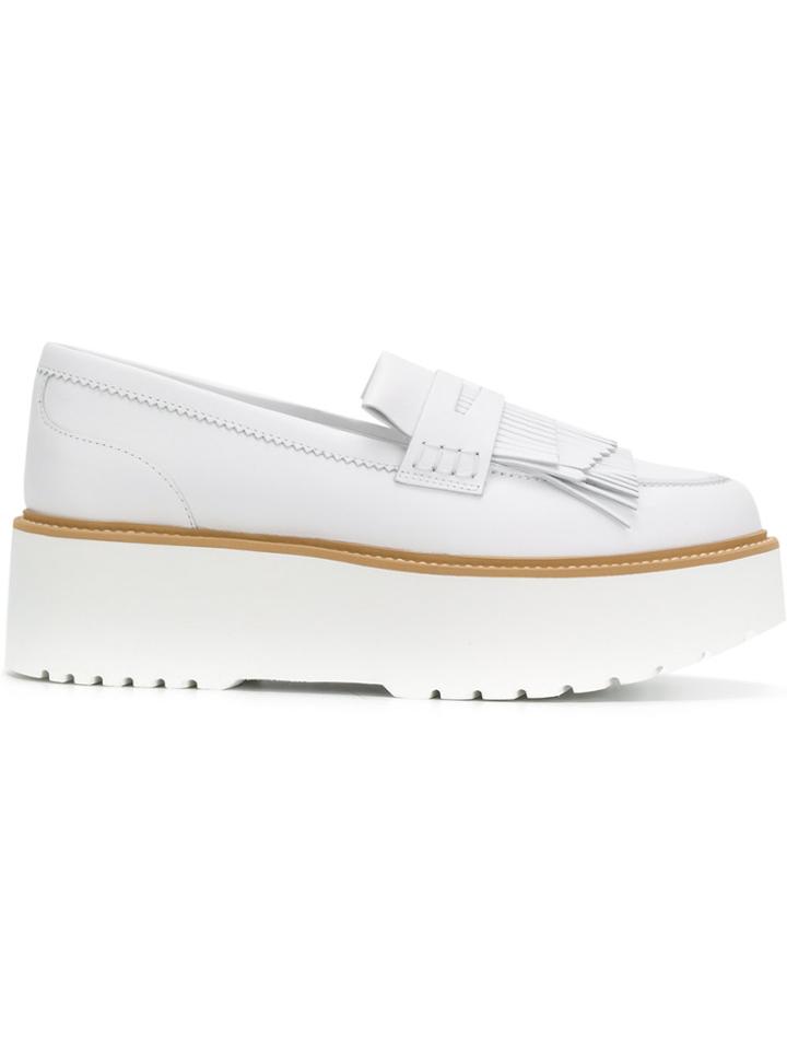 Hogan Platform Fringed Loafers - White