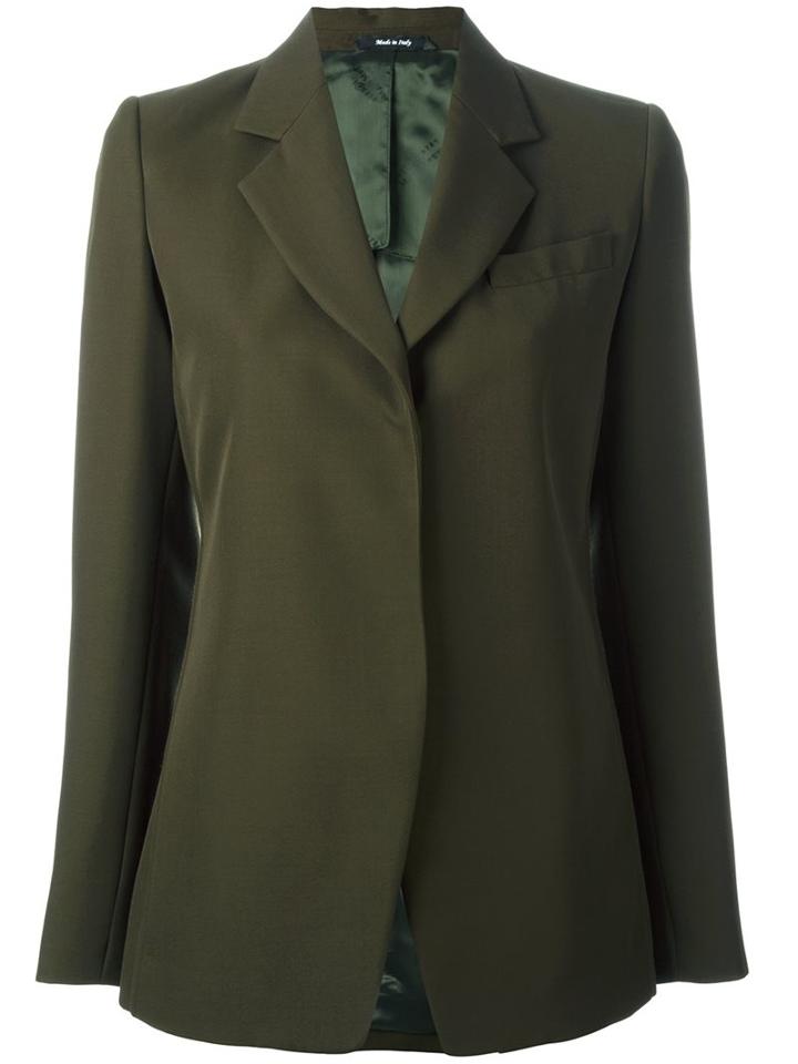 Maison Margiela Short Lapel Blazer, Women's, Size: 42, Green, Cotton/cupro/viscose/virgin Wool