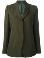 Maison Margiela Short Lapel Blazer, Women's, Size: 42, Green, Cotton/cupro/viscose/virgin Wool