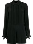 Red Valentino Pleated Details Playsuit - Black