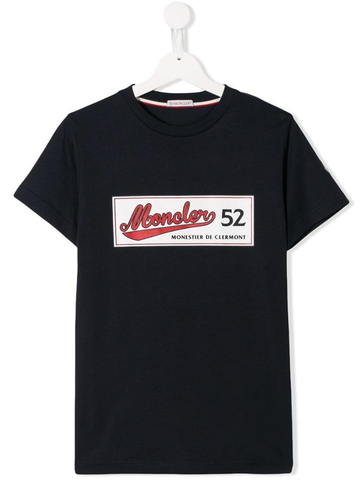 Moncler Kids Teen 52 Logo T-shirt - Blue